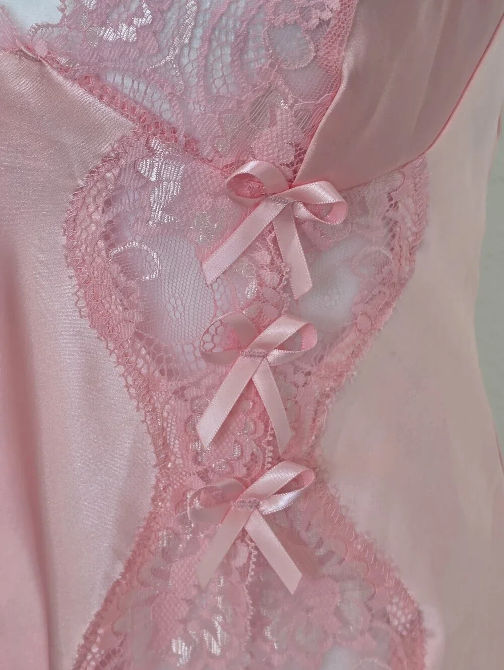 Y2K Pink Lace Slip Chemise | Open Back | Fairycore Coquette | Size S